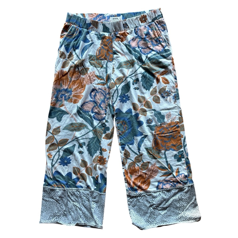 Pact Blue and Brown Floral Staycation Sleep Pant
